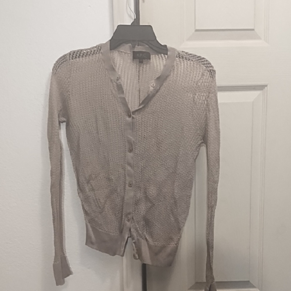 A.P.C. Light Gray Cardigan Sweater